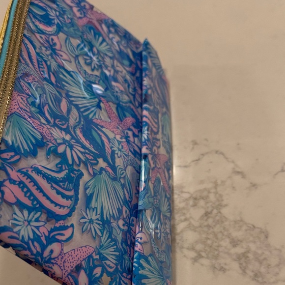 Floral Blue and Pink Plastic Clutch - Picture 6 of 9